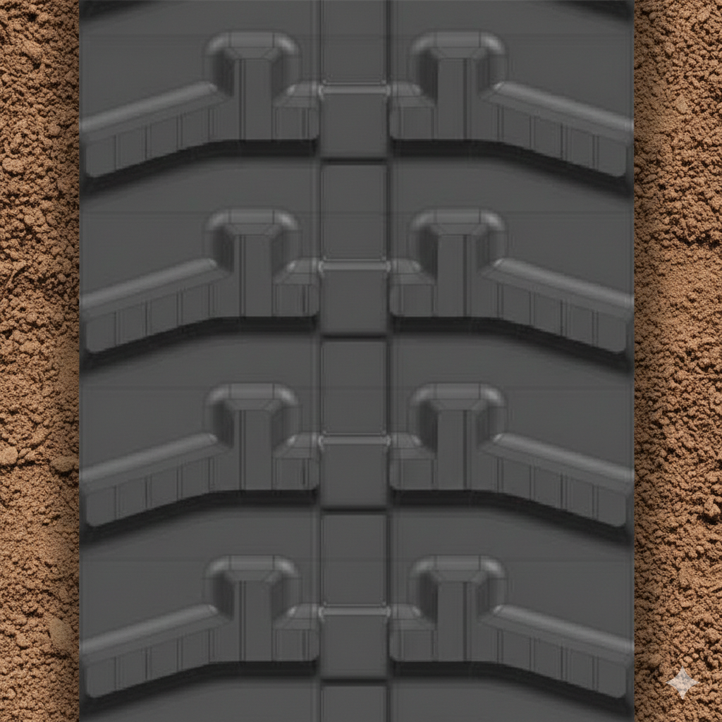 180x60x42 Heavy Duty Rubber Track - L Lug Tread Pattern