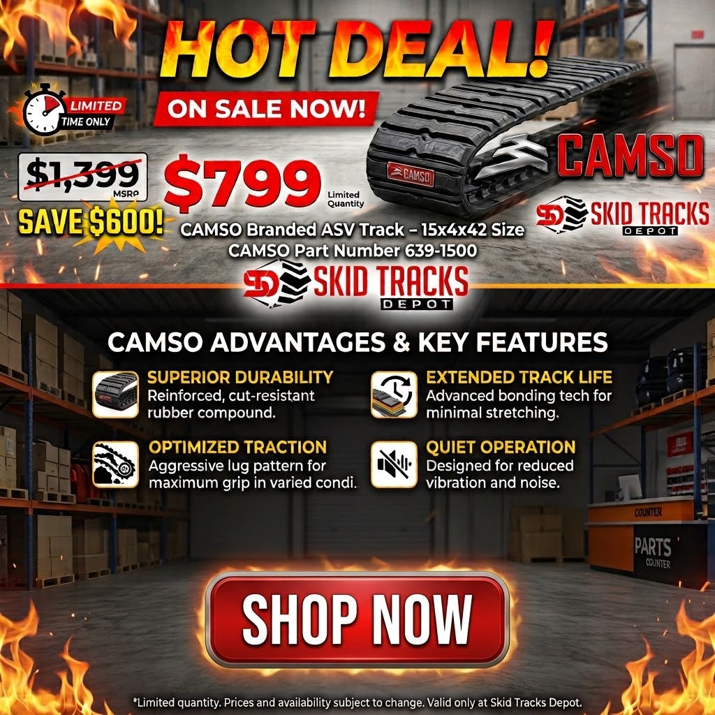 CAMSO 15x4x42 Premium Heavy Duty Rubber Track - ASV Multi Bar Tread Pattern