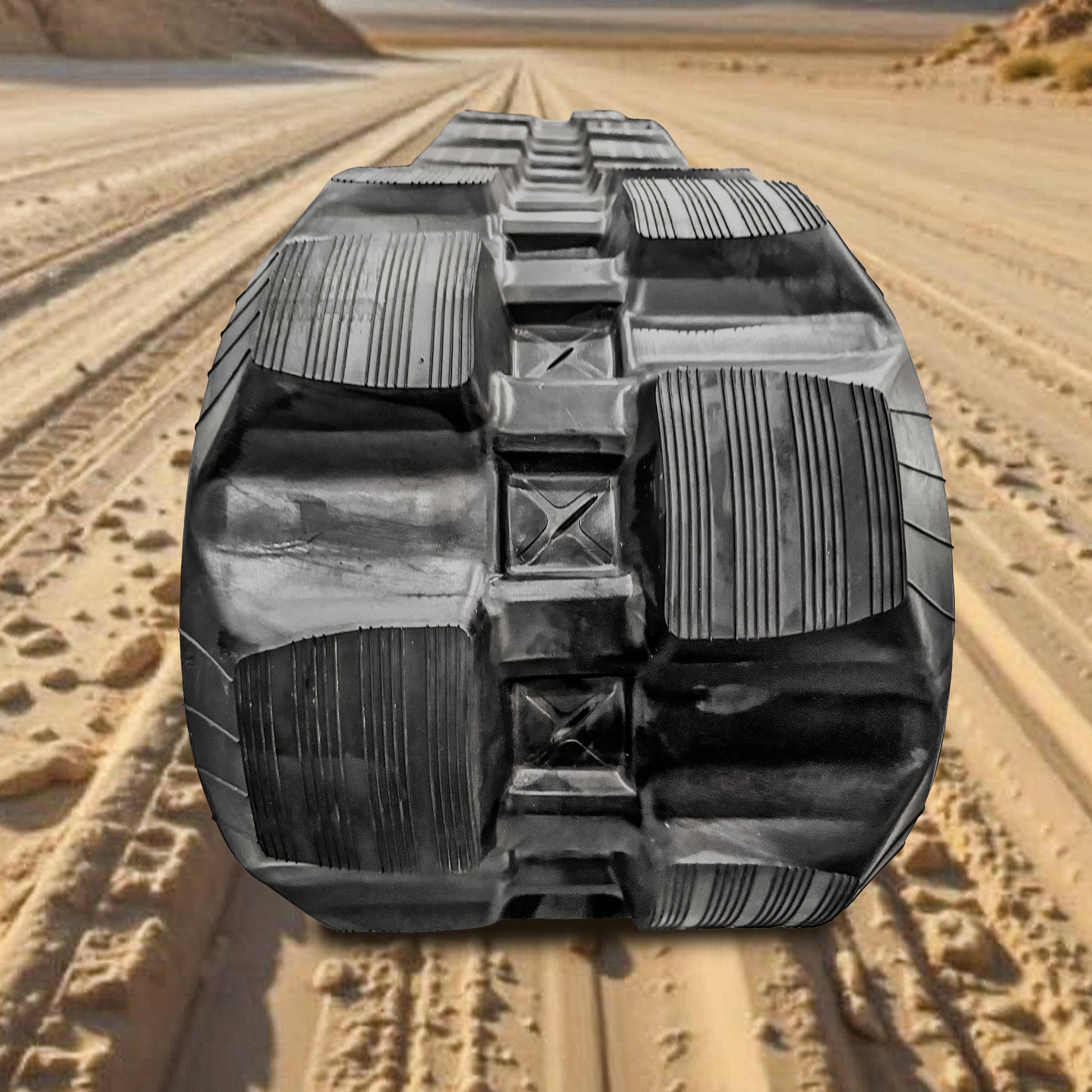 Durable Replacement Rubber Track with Staggered Block Tread Pattern for Skid Steer or Compact Track Loader